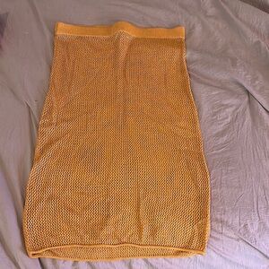 Orange Ribbed Midi Pencil Coverup